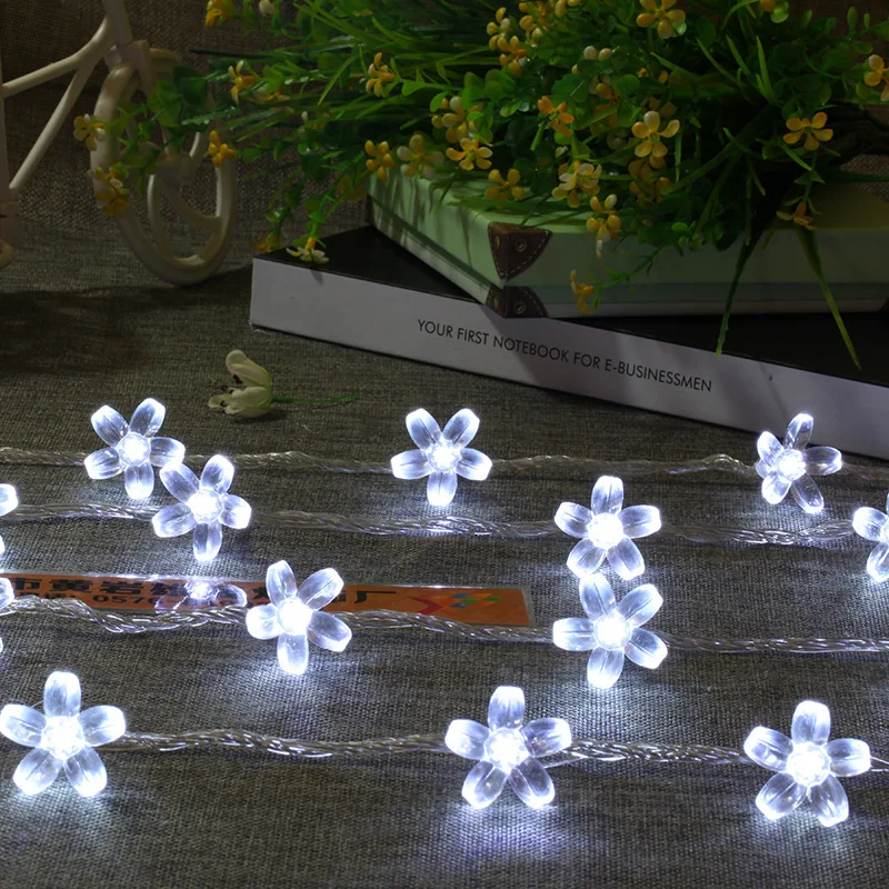 LED Cherry Garland Rozprávkových Svetiel Kvet batériový Nový Rok Svadobné, Vianočné Osvetlenie pre Domáce Vlkovcový Led Svetelné Dekorácie 4