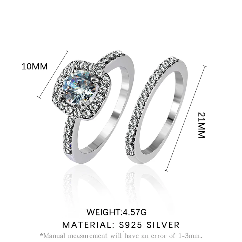 Jednoduché Luxusné Crystal Zapojenie Pazúry Krúžok pre Ženy, Módne, Elegantné AAA Biely Zirkón Snubné Prstene 2021 Trend Žena Jewerly 5