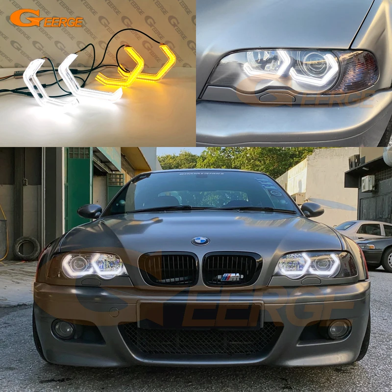 Ultra Jasný Koncept M4 Kultový Štýl LED Angel Eyes halo krúžky Deň svetlo Pre BMW Radu 3 E46 Coupe Cabrio Kabriolet M3 4