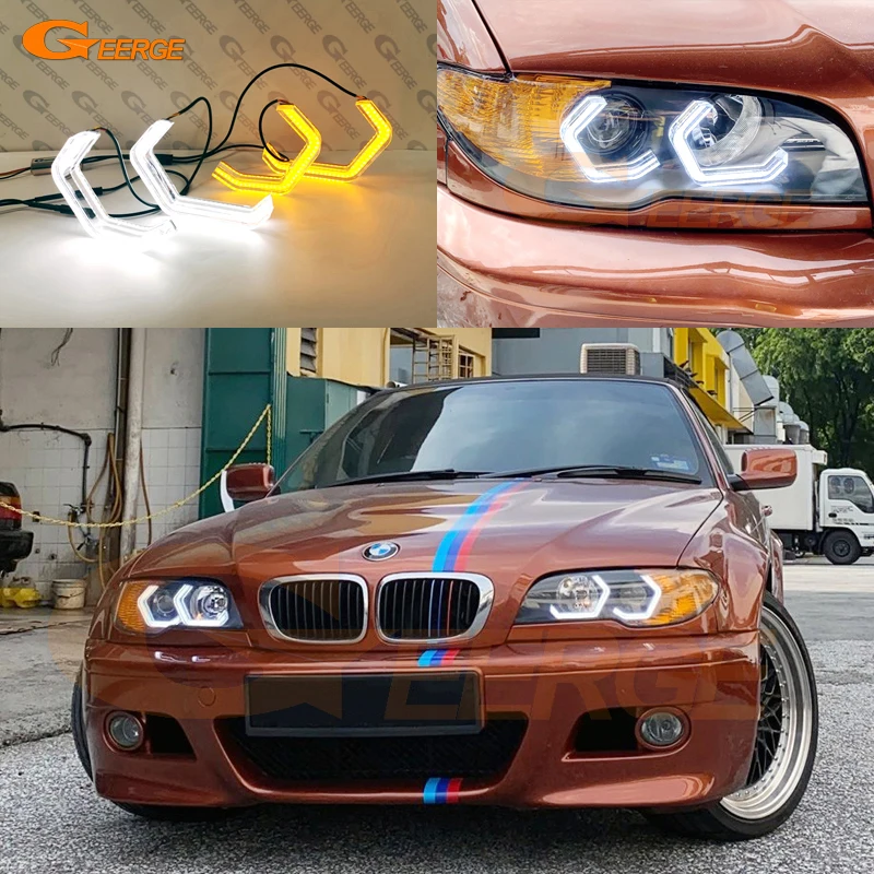 Ultra Jasný Koncept M4 Kultový Štýl LED Angel Eyes halo krúžky Deň svetlo Pre BMW Radu 3 E46 Coupe Cabrio Kabriolet M3 5