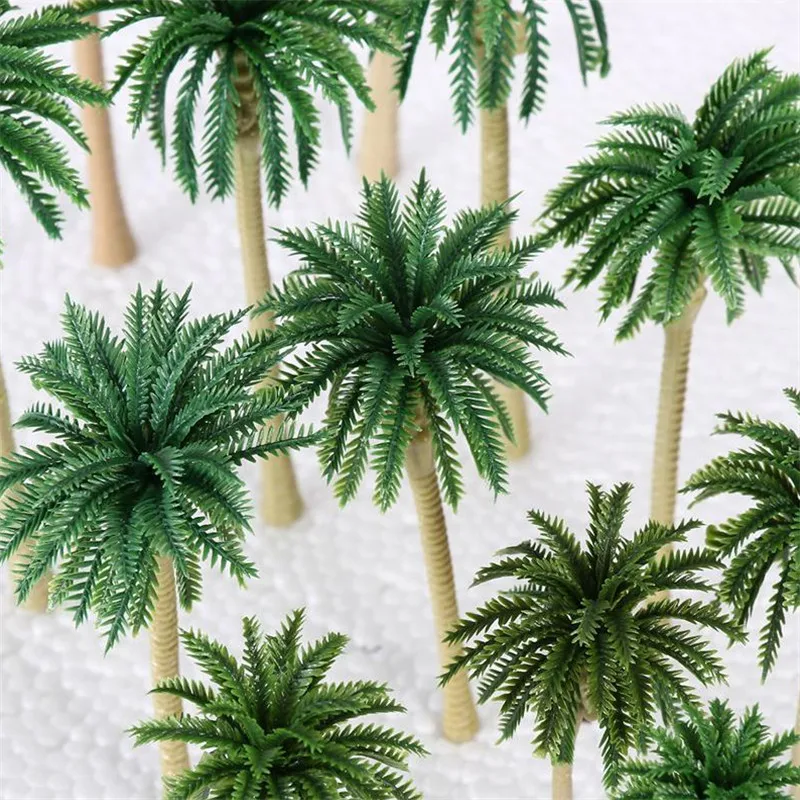 15pcs Plastové Palma Diorama Scenérie Model Umelých Rastlín Simulácia Coconut Tree Piesku Tabuľka Model Taktické Prop Domova 0