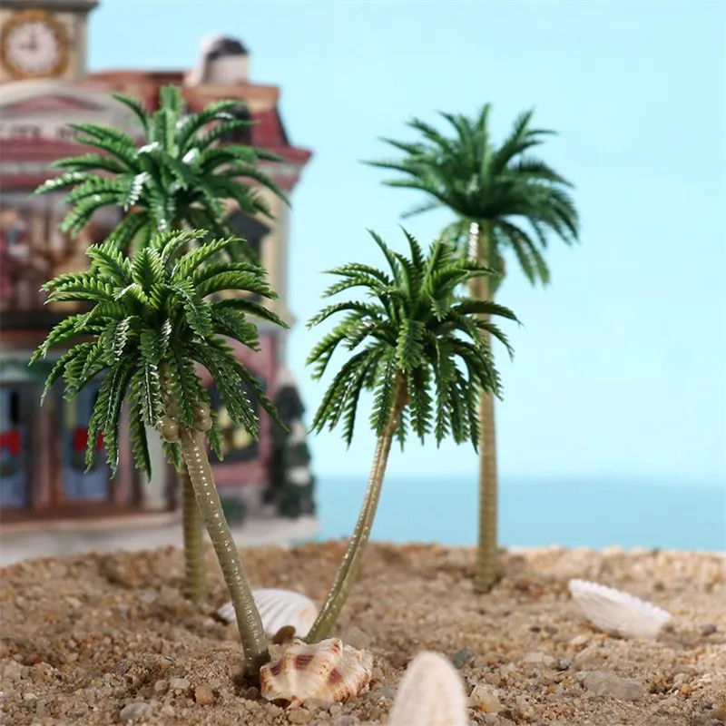15pcs Plastové Palma Diorama Scenérie Model Umelých Rastlín Simulácia Coconut Tree Piesku Tabuľka Model Taktické Prop Domova 1