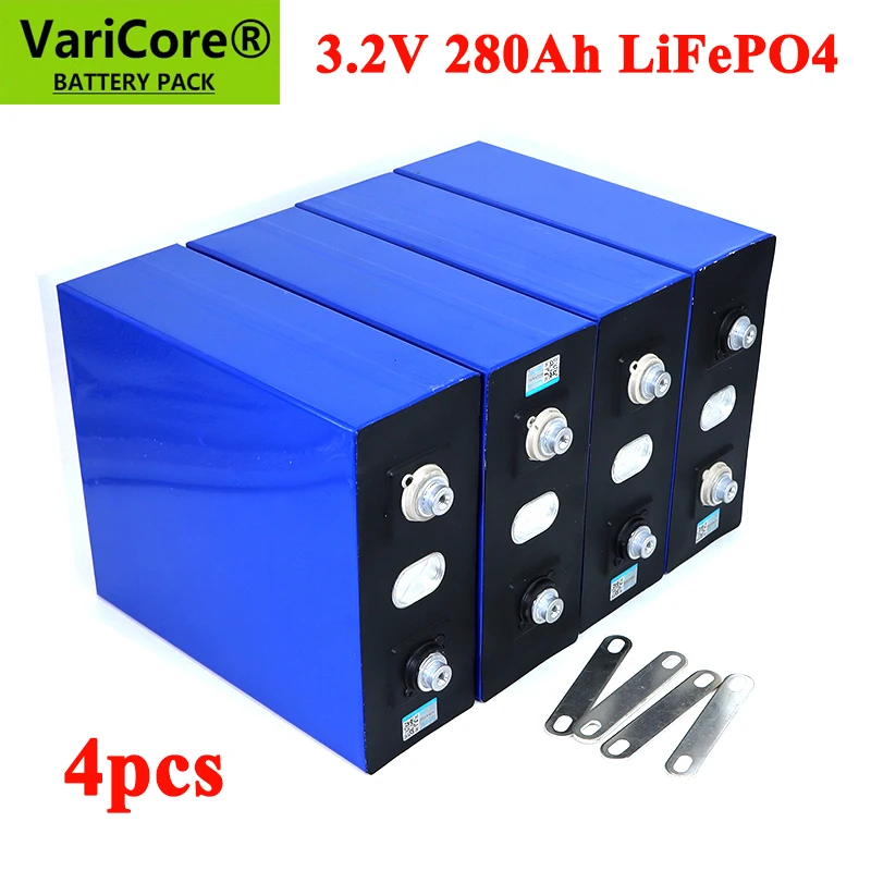 4pcs VariCore 3.2 V 280Ah lifepo4 DIY 12V 24v 280AH Nabíjateľná batéria pre Elektrický pohon RV Slnečnej Energie + Matica M6 3