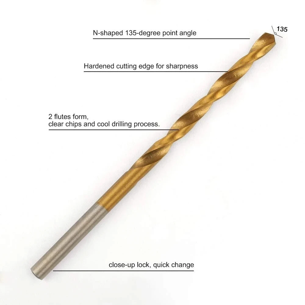 50 pces 1.0/1.5/2.0/2.5/3.0 mm de Broca aço de alta velocidade da torção de titânio revestido hss broca carpintaria ferramentas m 5