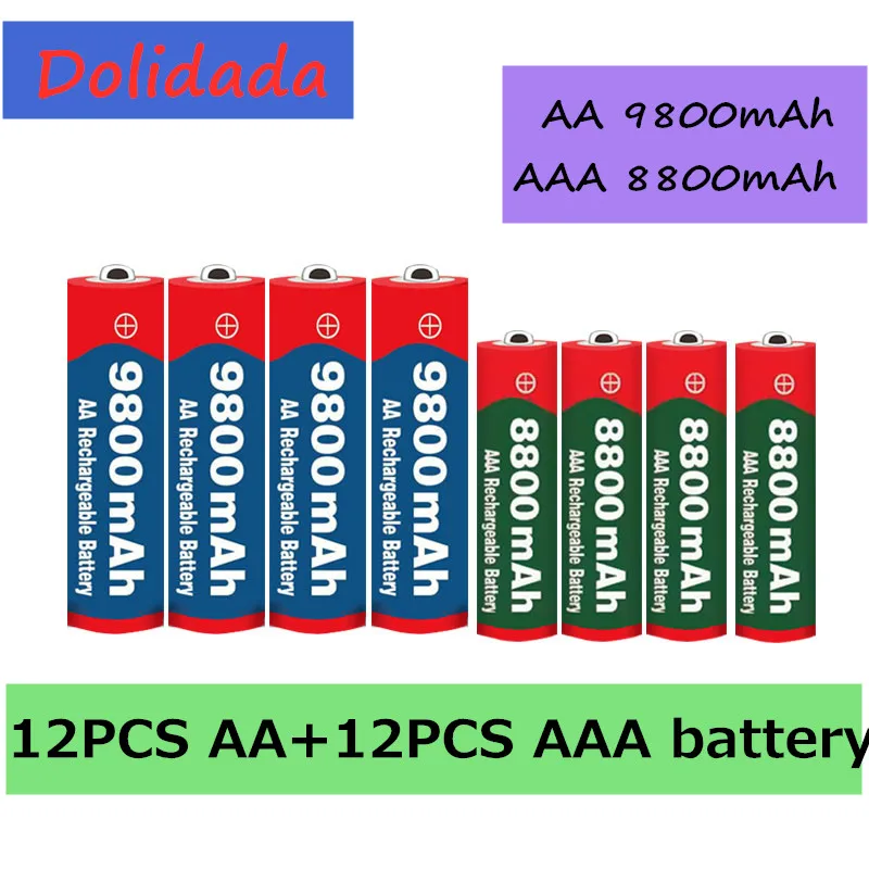 2020 Nové 1,5 V AA 9800 mAh+1,5 V AAA 8800 mAh Alkaline1.5V Nabíjateľná Batéria Pre Hodiny, Hračky, Kamera, batéria 2