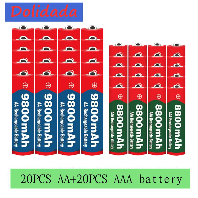 2020 Nové 1,5 V AA 9800 mAh+1,5 V AAA 8800 mAh Alkaline1.5V Nabíjateľná Batéria Pre Hodiny, Hračky, Kamera, batéria 4