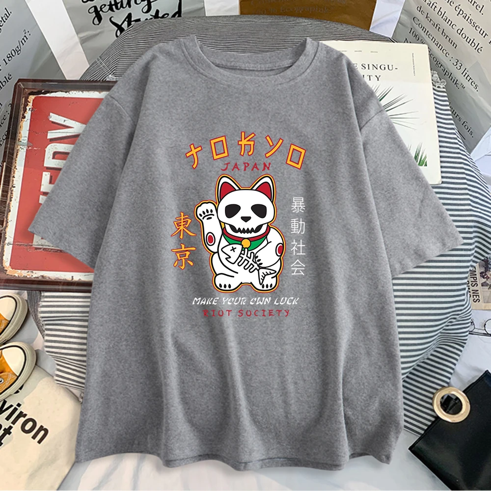 Vytvorte si Vlastné Šťastie Riot Mačka Tshirts Pre Ženy Lete Bežné Krátke Rukávy Topy T-Shirt Ulici Harajuku Módne dámske Tričká 2021 3