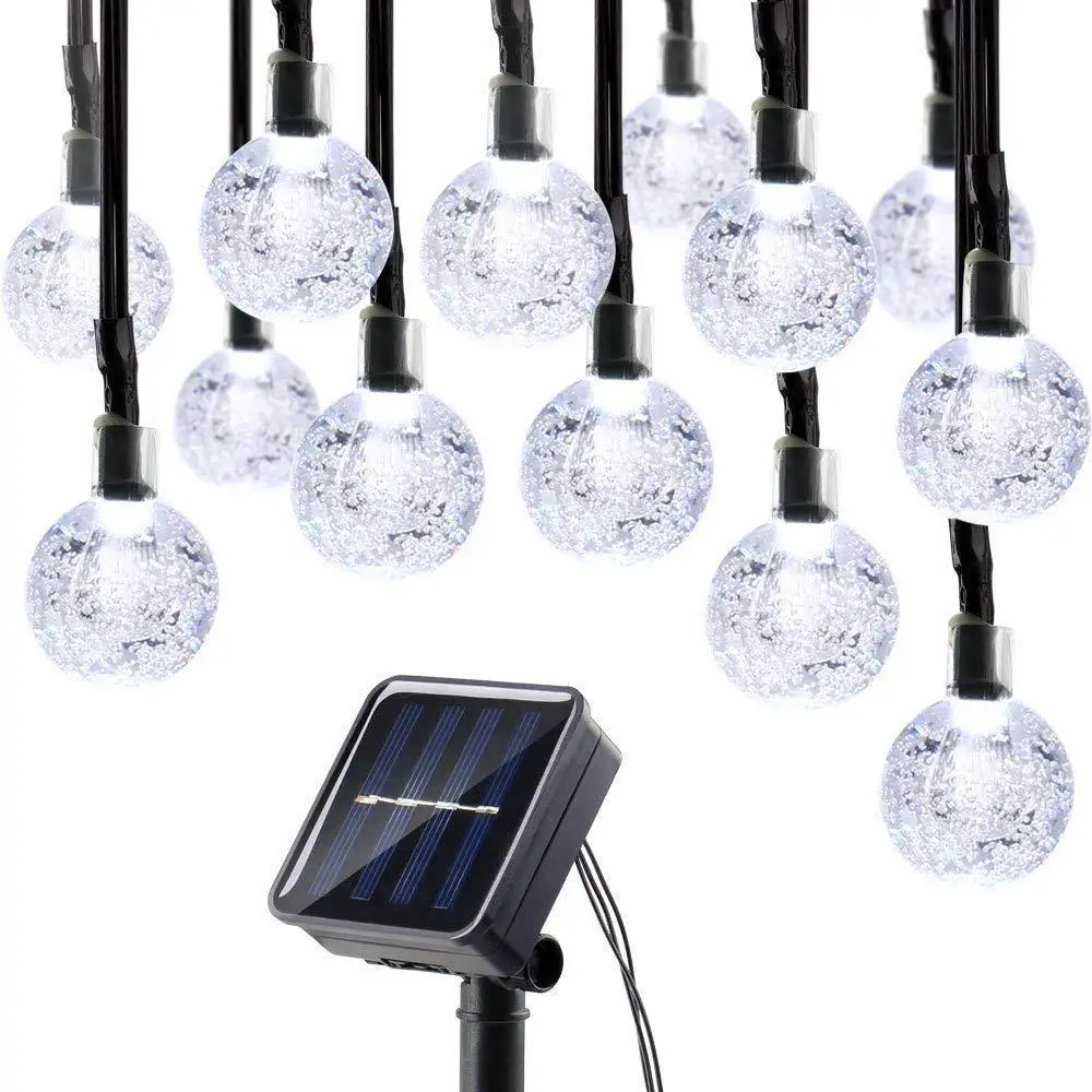 LED Solárne String 5m 20LEDS Vonkajšie kvapky Vody Lampa Dióda Garland Loptu String Rozprávkových Svetiel Pre Xmas garden party dekorácie 4