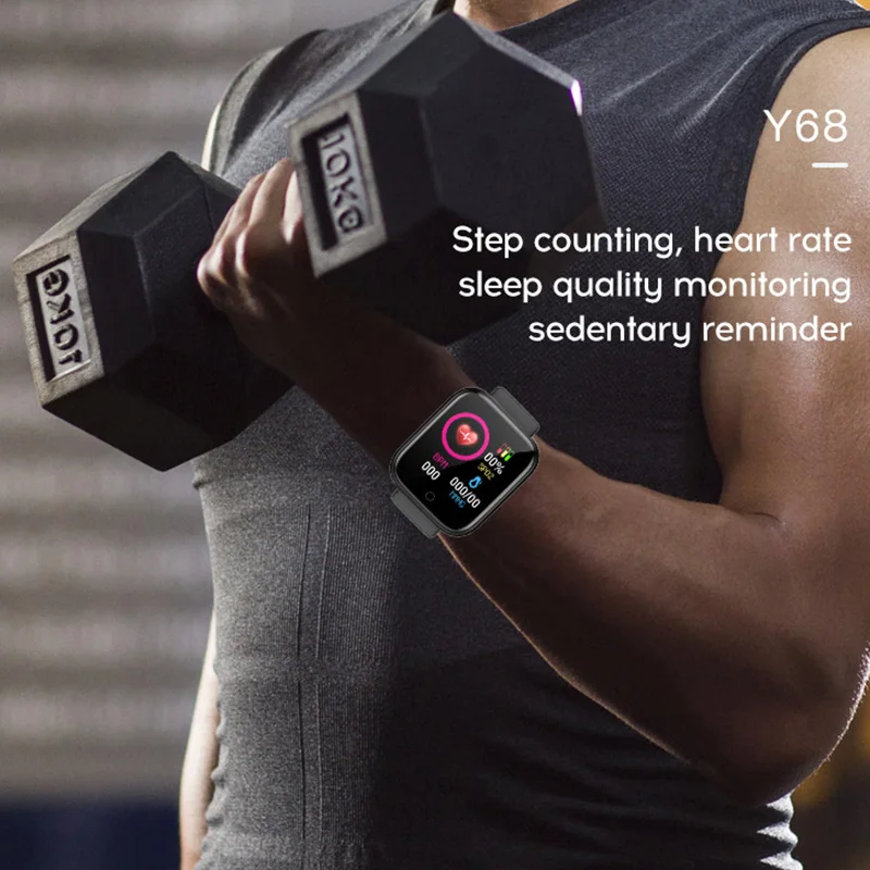 Y68 Smart Hodinky Ženy D20 Pro Mužov Smartwatch pre Apple IOS Android Srdcového tepu, Krvného Tlaku Športové Tracker Náramok 4