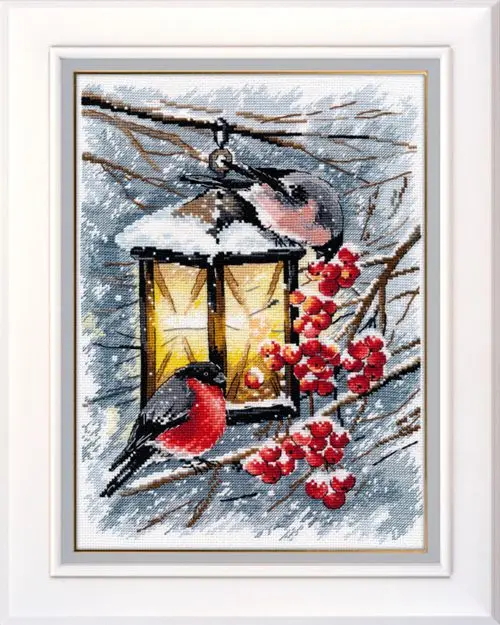 14/16/18/27/28 Gold Collection Počíta Cross Stitch Auta Robin Vtáka a Berry Červeného Ovocia, Vianočné Čítanie Zimného Snehu 0