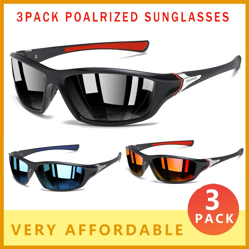 3 PACK Luxusné Polarizované slnečné Okuliare pánske Jazdy Odtiene Muž Slnečné Okuliare Retro Jazdy Cestovných Rybársky Klasické Slnečné Okuliare 3