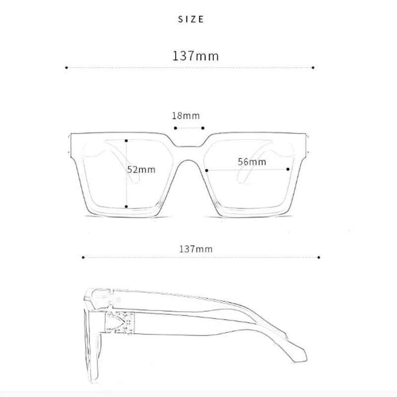 Slnečné okuliare značky luxusné 2021 nové spustenie slnečné okuliare Svetlé čierny štvorec farba zrkadlo Bežné hip-hop slnečné okuliare 1