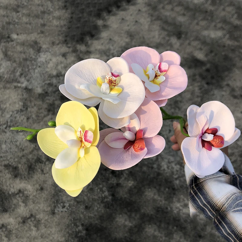 NOVÉ 25Pcs Mydlo Kvet Hlavu Umelé Motýľ Orchidea Phalaenopsis Mydlo Kvetinové Kytice DIY Darčeka Domov Dekor Ručné Svadbu 1