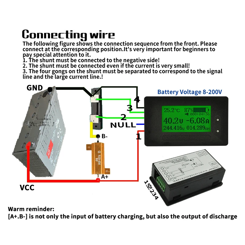 DC METER 200A Li-ion Lifepo4 Lithium Battery Monitor Kapacita Indikátor Napätia Prúd dc 12V 24V 36V 48V 60V 72V 3S 4S 10S 7S 4