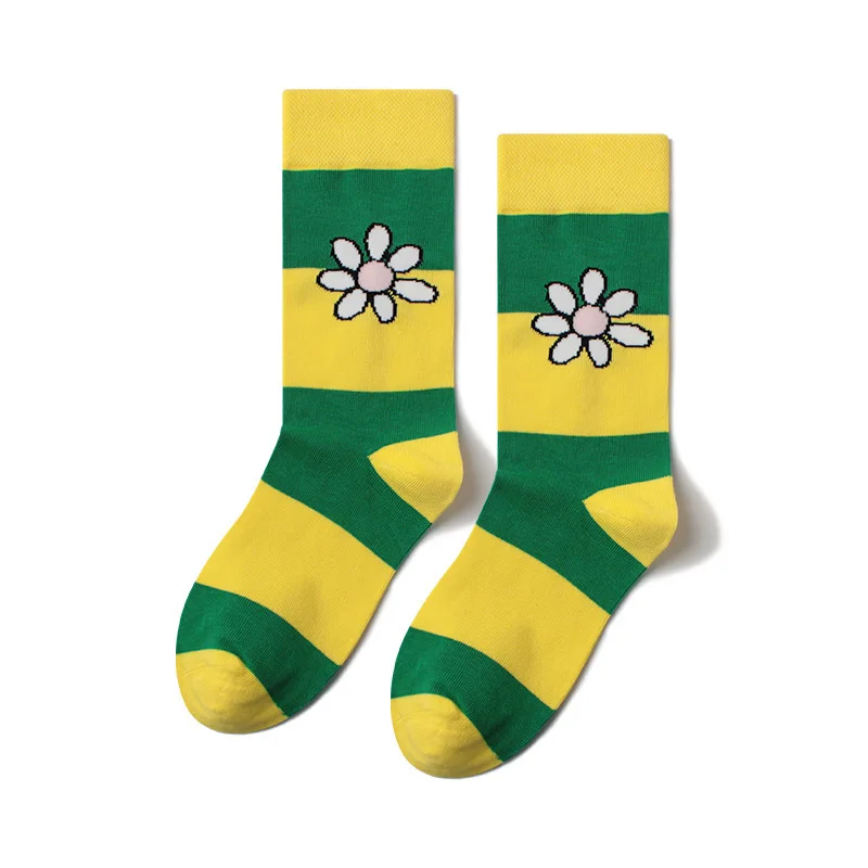PEONFLY Zábavné kórejský Štýl kvetov Vytlačené Roztomilé Ponožky Happy Ženy Japonský Harajuku Iny Kawaii Ponožky Jar Leto Pre Dámy 0