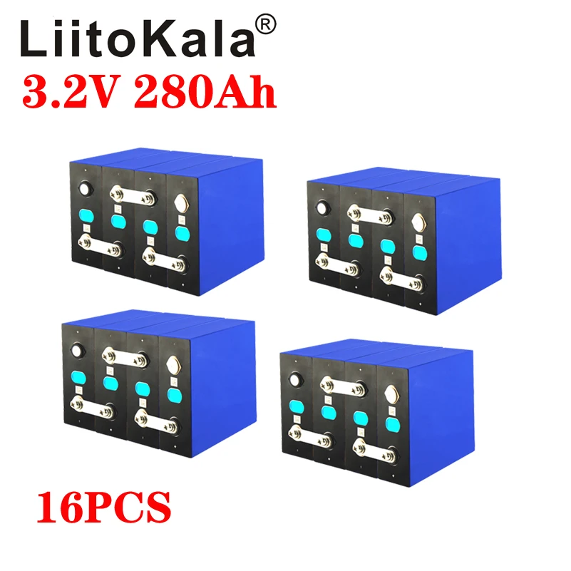 LiitoKala 16pc 3.2 V 320Ah 280Ah lifepo4 pre elektrické vozidlo RV solárny systém na ukladanie nabíjateľná batéria 12V 24V batéria 2