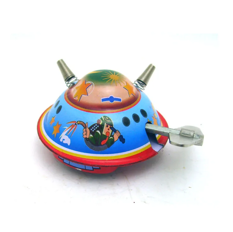[Zábavné] 3ks/, veľa Dospelých Kolekcia Retro Vietor až hračka Kovov Cín UFO vesmírnej lode priestor surveyor spaceman Hodinky hračky vintage hračka 4
