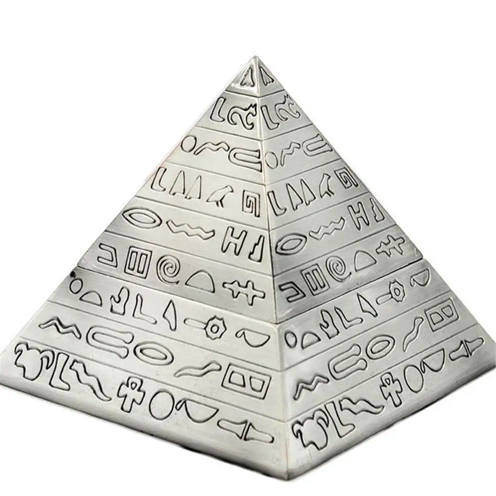 Pyramída Retro Zliatiny Zinku Popolník S Vrchnákmi Cigariet Bezdymového Cigaru Popolník Starovekého Egypta Vzorované Darček Pre Rodinu Alebo Priateľov 2