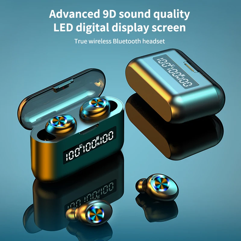TWS Bezdrôtové Bluetooth Slúchadlá 9D Stereo Slúchadlá Športové Vodotesné Slúchadlá Slúchadlá s Mikrofónom a 2200mAh Plnenie Box 0