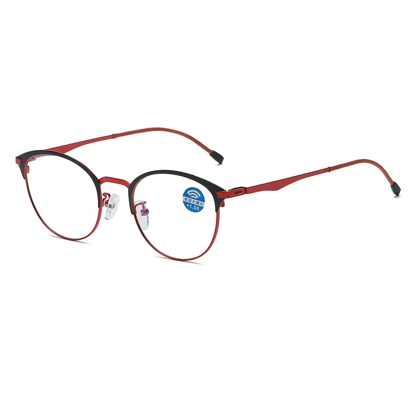 Ahora Kovové Modré Svetlo Blokuje Okuliare na Čítanie 2021 Fahsion Kolo Presbyopia Optické Okuliare Ďalekozrakosť Okuliare +1,0 až+4.0 2