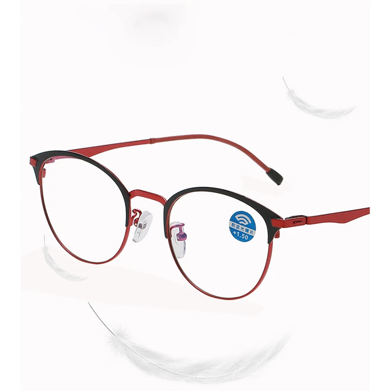 Ahora Kovové Modré Svetlo Blokuje Okuliare na Čítanie 2021 Fahsion Kolo Presbyopia Optické Okuliare Ďalekozrakosť Okuliare +1,0 až+4.0 4