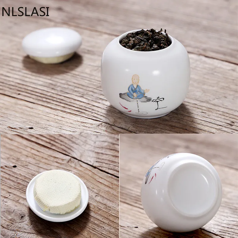 Matný keramický jar malé čajové caddy porcelánu skladovanie cestovné čaj okno prenosné hermeticky kávy filter nádrž čaj kontajner 1