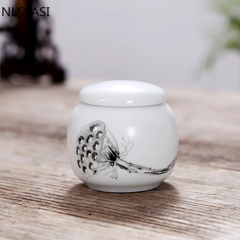 Matný keramický jar malé čajové caddy porcelánu skladovanie cestovné čaj okno prenosné hermeticky kávy filter nádrž čaj kontajner 4