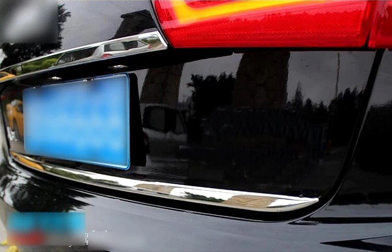 Pre Audi A6L C7 2012-Auto Príslušenstvo Vonkajšie Ocele Chrome Zadné Dvere batožinového priestoru Dekorácie Panel Pásy Kryt Výbava 2ks 3