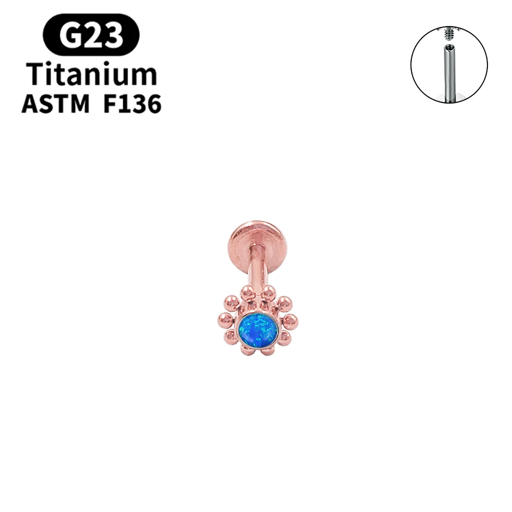 2021 Roztomilý Opal Náušnice G23 Titán 16 G Lip Stud Náušnice Chrupavky Špirála Náušnice, Piercing Módne Dámske Šperky Darček 0