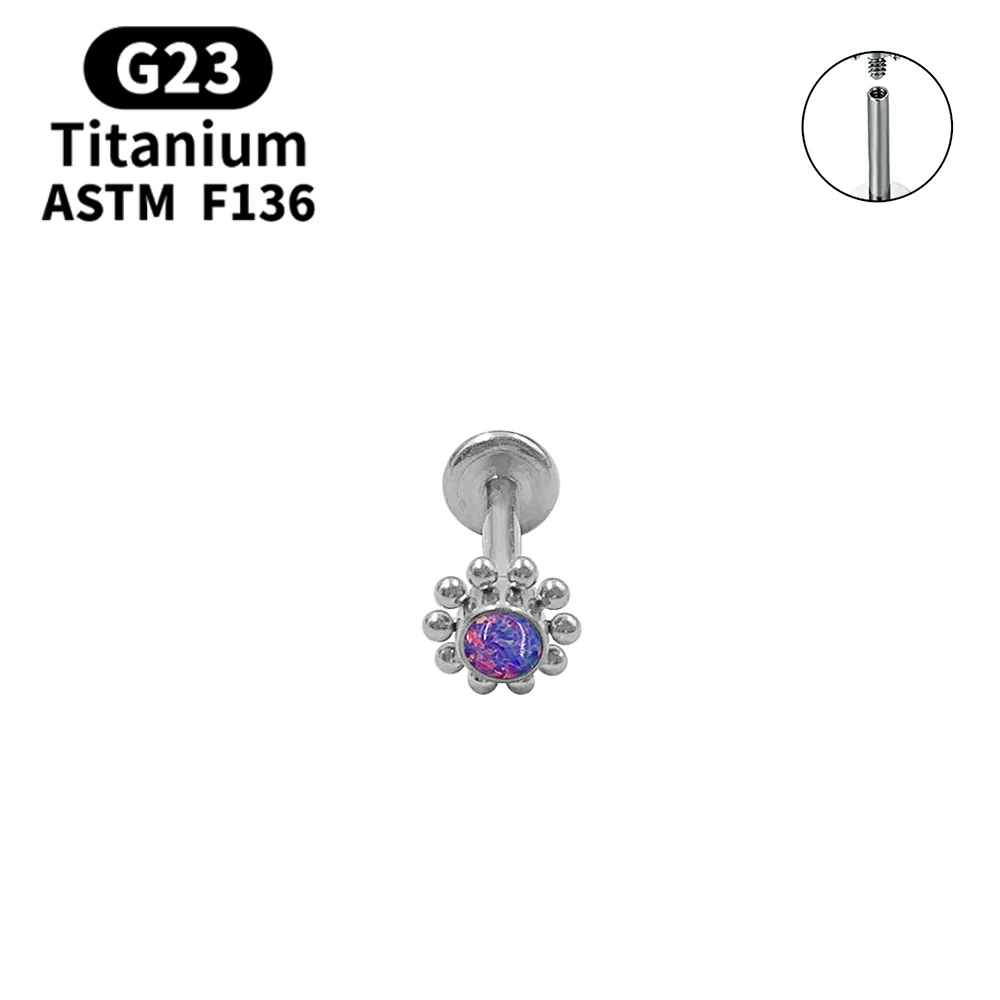2021 Roztomilý Opal Náušnice G23 Titán 16 G Lip Stud Náušnice Chrupavky Špirála Náušnice, Piercing Módne Dámske Šperky Darček 5