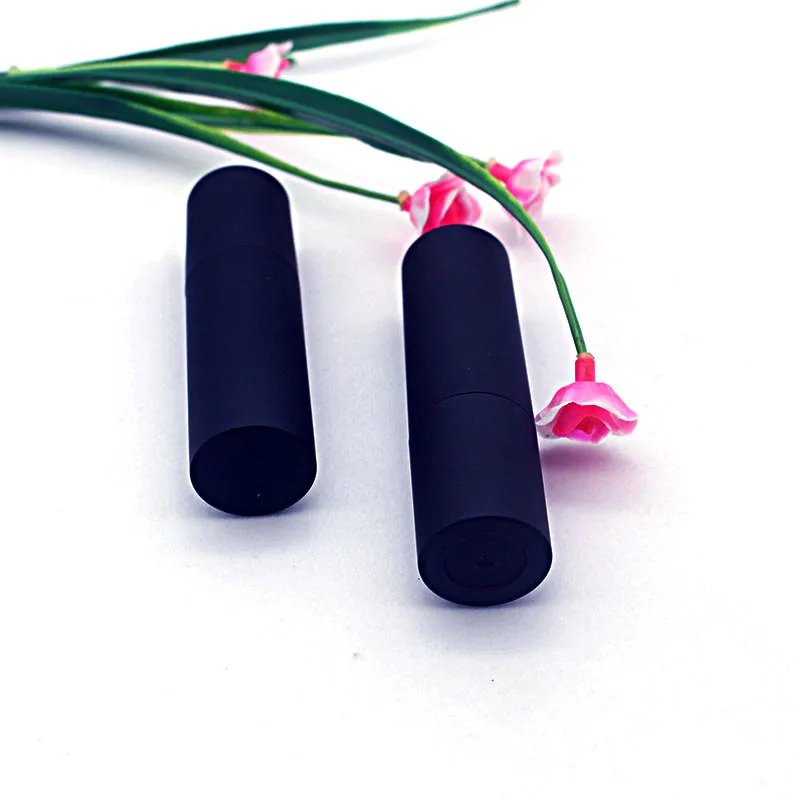 12 KS Plastových matný čierny rúž prázdne trubky kozmetické balzam na pery, obal, kontajner 12.1 mm kaliber 1