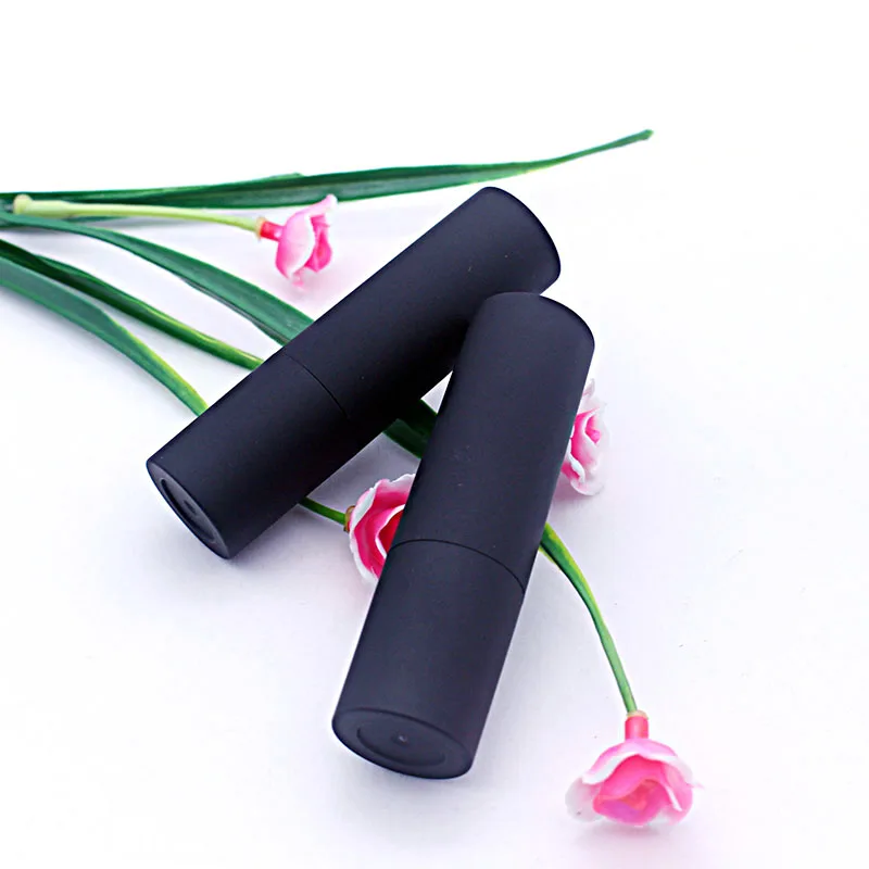 12 KS Plastových matný čierny rúž prázdne trubky kozmetické balzam na pery, obal, kontajner 12.1 mm kaliber 2