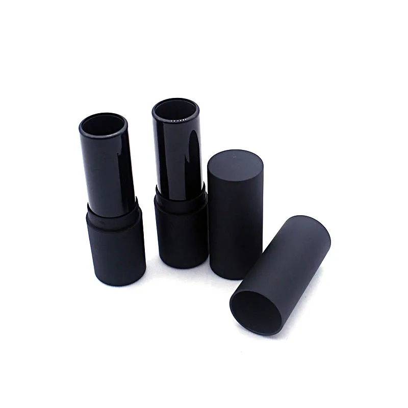 12 KS Plastových matný čierny rúž prázdne trubky kozmetické balzam na pery, obal, kontajner 12.1 mm kaliber 3