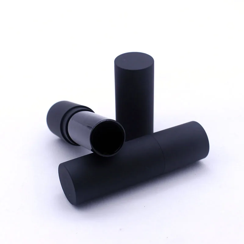 12 KS Plastových matný čierny rúž prázdne trubky kozmetické balzam na pery, obal, kontajner 12.1 mm kaliber 4