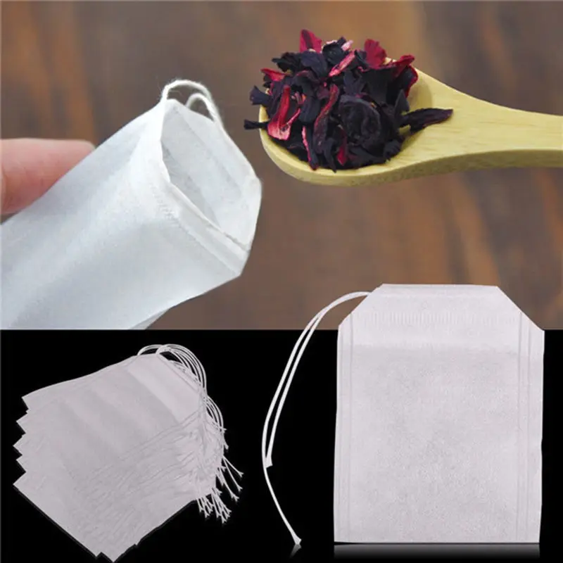 Teabags 5.5x7CM potravinársky Prázdne Parfumované Čajové vrecúška Infuser S Reťazcom Liečiť Tesnenie Filtračný Papier Pre Bylina Sypaného Čaju Bolsas De Te 3