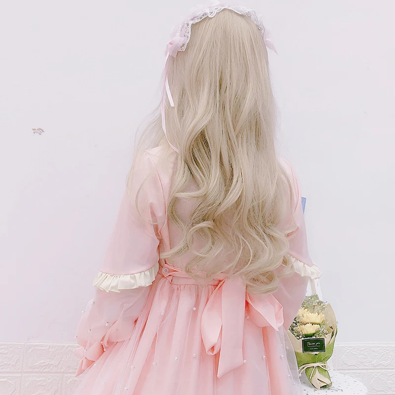 Pearl Bábika Princess Tea Party Sladké Lolita Šaty Elegantné Vintage Bowknot Japonský Sladké Viktoriánskej Šaty Kawaii Dievča Loli OP 1