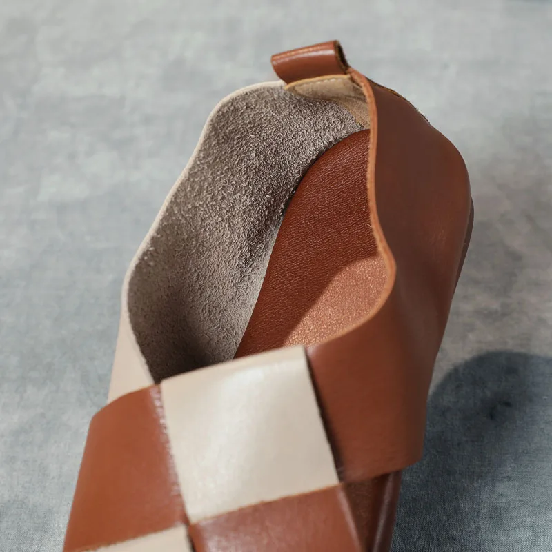 DRKANOL Módne Tkanie Sandále Ženy Lete 2021 Ručné Retro Topánky Otvorené Prst Zmiešané Farby Originálne Kožené Sandále Gladiator 1