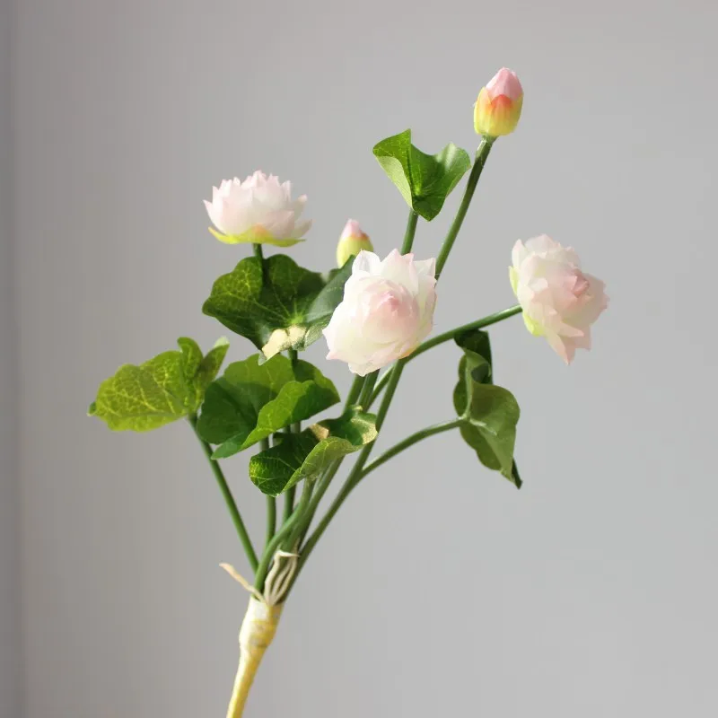 1Pcs Umelé lotosové Kvety Zelené Rastliny Mini Hodvábneho Kvetu 2021 Nový Rok Doma Dekorácie, Záhradný Kvet Tabuľka Črepníkové Rastliny 3