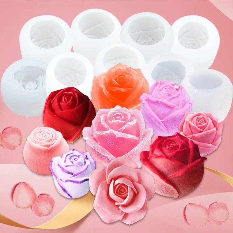 Ruže kvet silikónové ľad, zásobník plesní, domácich kutilov, ice ice cube formy ručné Valentína mousse tortu formy 1
