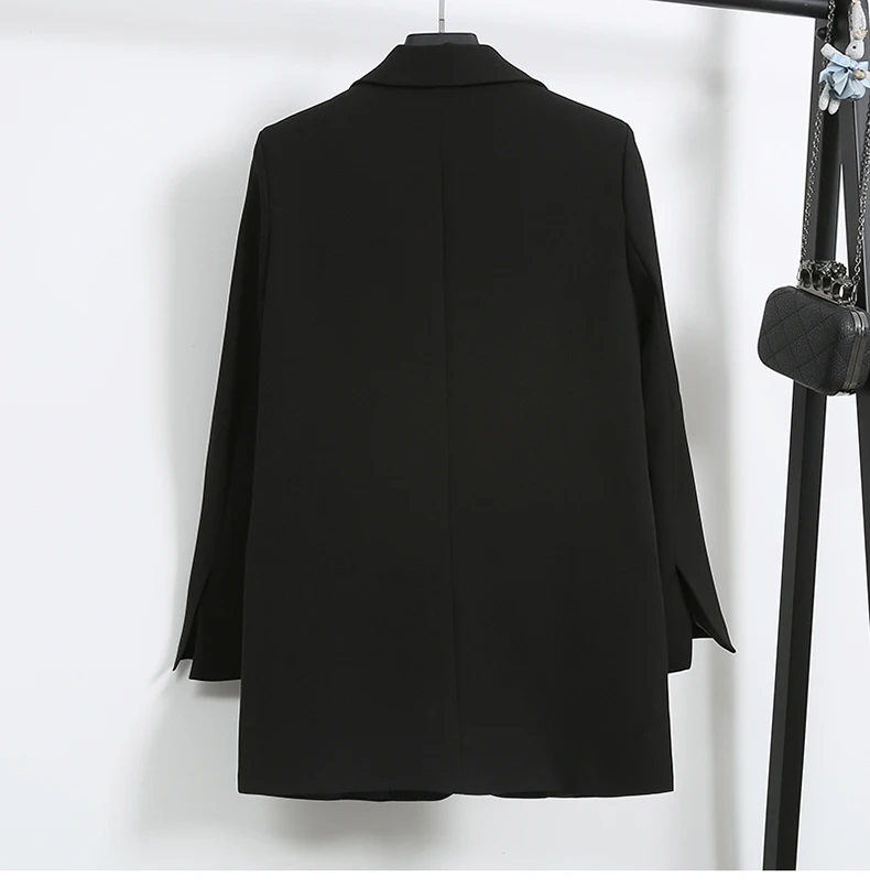 Jedného Tlačidla Čierny oblek Pani Móda Blejzre 2021 jeseň jar Slim kórejský štýl voľné Strednej Dĺžky bežné Bavlna ženy bunda 4