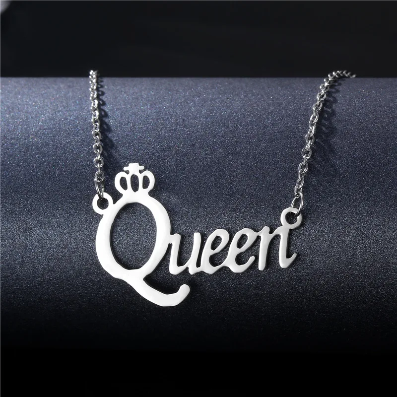 304 Nerezovej Ocele Náhrdelník Kráľovná Prívesky Reťazca Náhrdelník Príslušenstvo Veľkoobchod Žena Strany Šperky Ženy, Darčeky 0