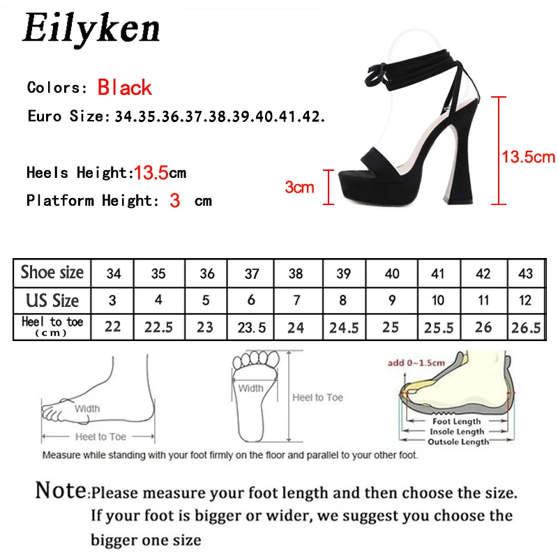 Eilyken 2021 Nové Sexy Letné Sandále Otvorené Prst Platformu Hrubé Podpätky Žena Topánky Ríme Členok Popruh Šaty Podpätky Sandále 3
