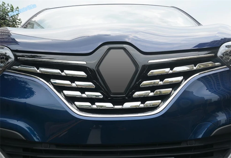 Lapetus Auto Styling Predné Hlavu Tvár Mriežky Gril Dekorácie Veko Krytu Trim 7 Ks vhodné Na Renault Kadjar 2016 2017 2018 ABS 0