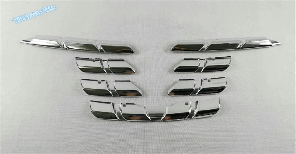 Lapetus Auto Styling Predné Hlavu Tvár Mriežky Gril Dekorácie Veko Krytu Trim 7 Ks vhodné Na Renault Kadjar 2016 2017 2018 ABS 5