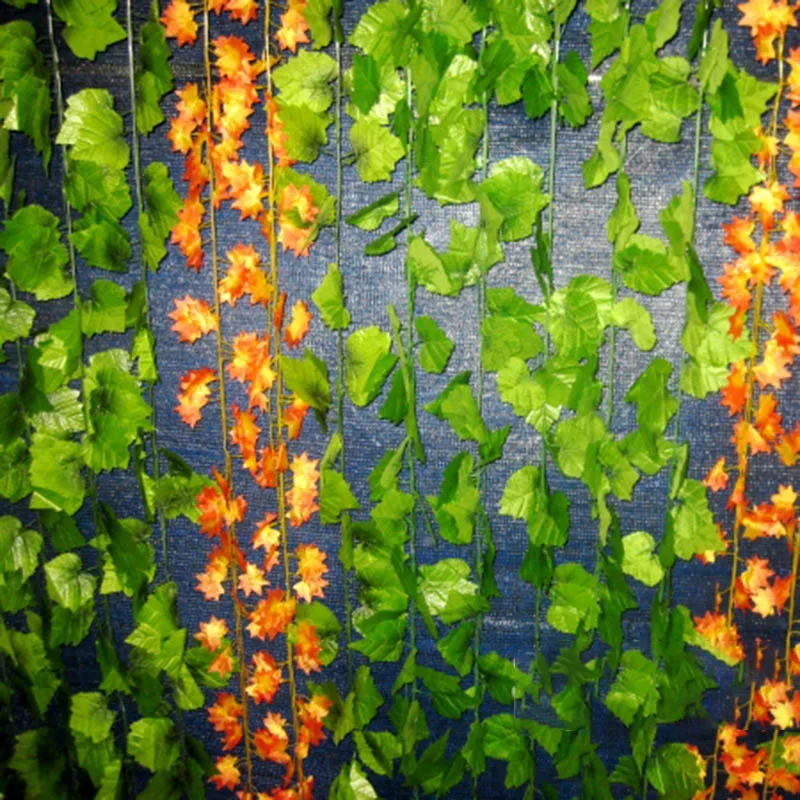 240cm Zelený Hodváb Umelé Visí Ivy Leaf Garland Rastliny Viniča hroznové Listy 1Pcs Domov Kúpeľňa Dekorácie Garden Party Decor 2