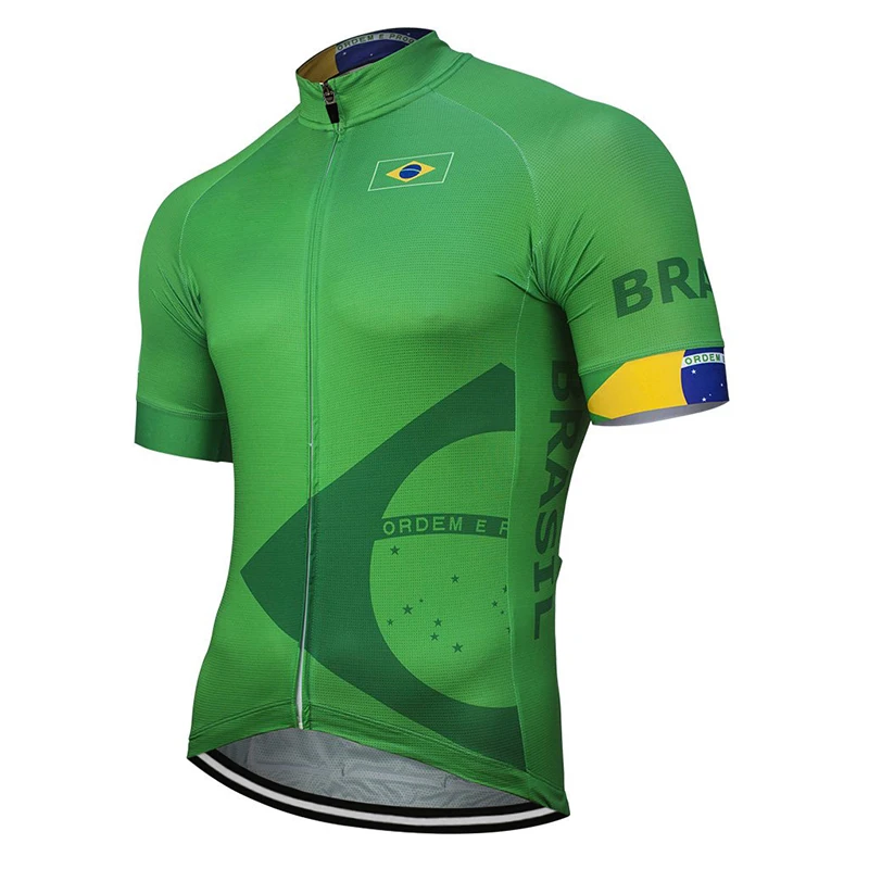 Brazília 2020 pánske Letné Cyklistické Dresy Bicykel Mountain Road Race Krátky Rukáv Zelené Oblečenie na Mieru 0