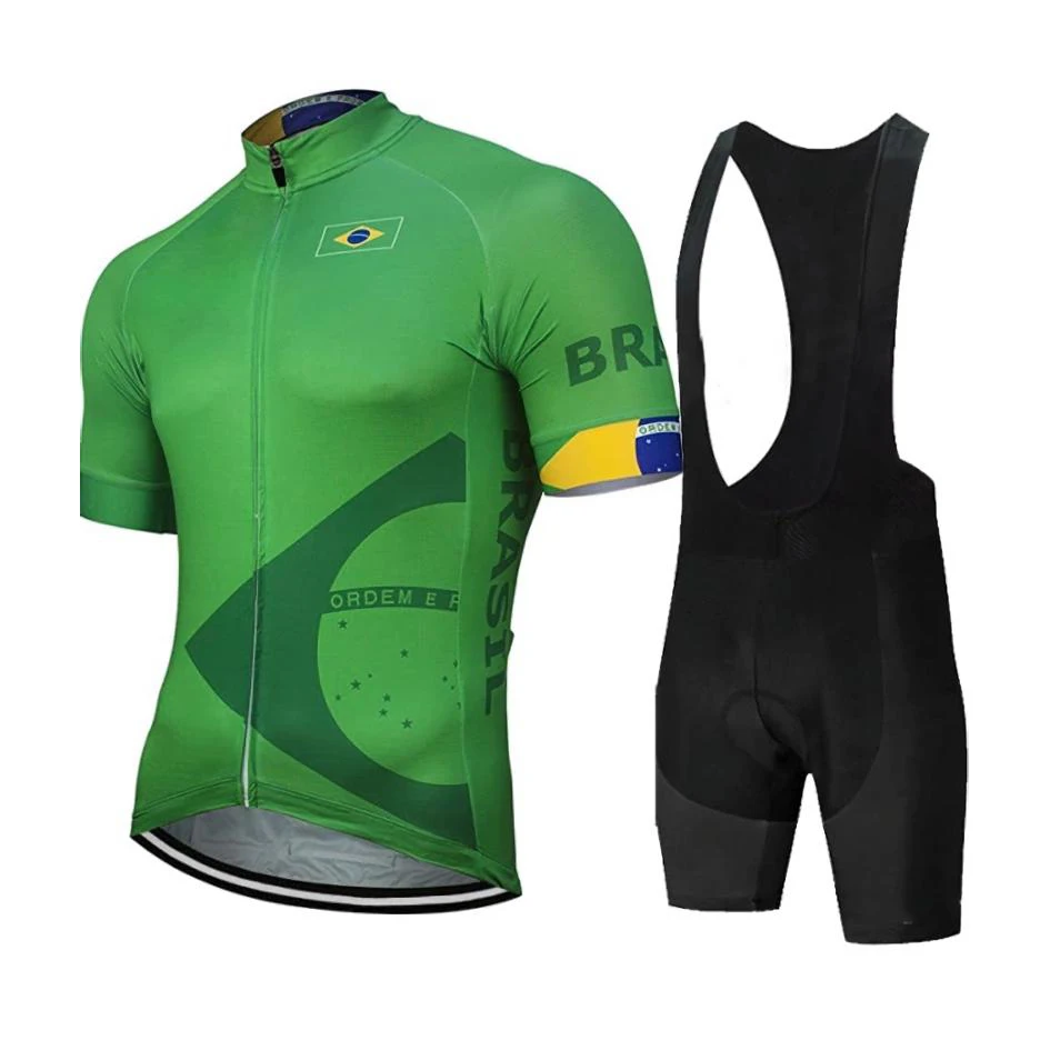 Brazília 2020 pánske Letné Cyklistické Dresy Bicykel Mountain Road Race Krátky Rukáv Zelené Oblečenie na Mieru 1