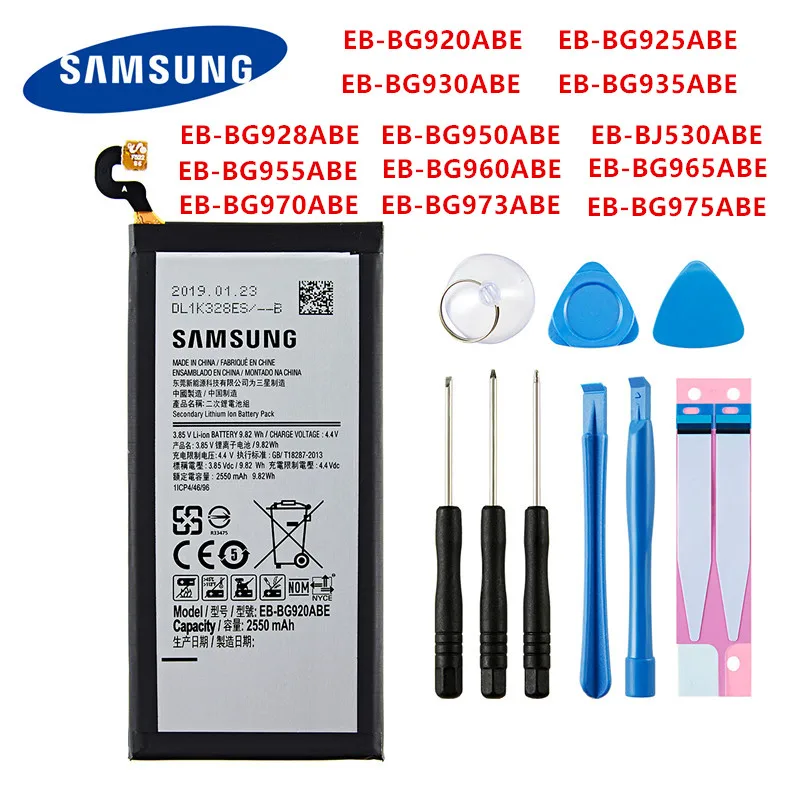 SAMSUNG Pôvodnej batérie Pre Samsung Galaxy S6 S6 Edge/Plus S7 S7 Okraji S8 S8 Plus+ S9 S9 Plus S10 S10E s rezacím zariadením S10 Plus J5 Pro J7 Pro 5
