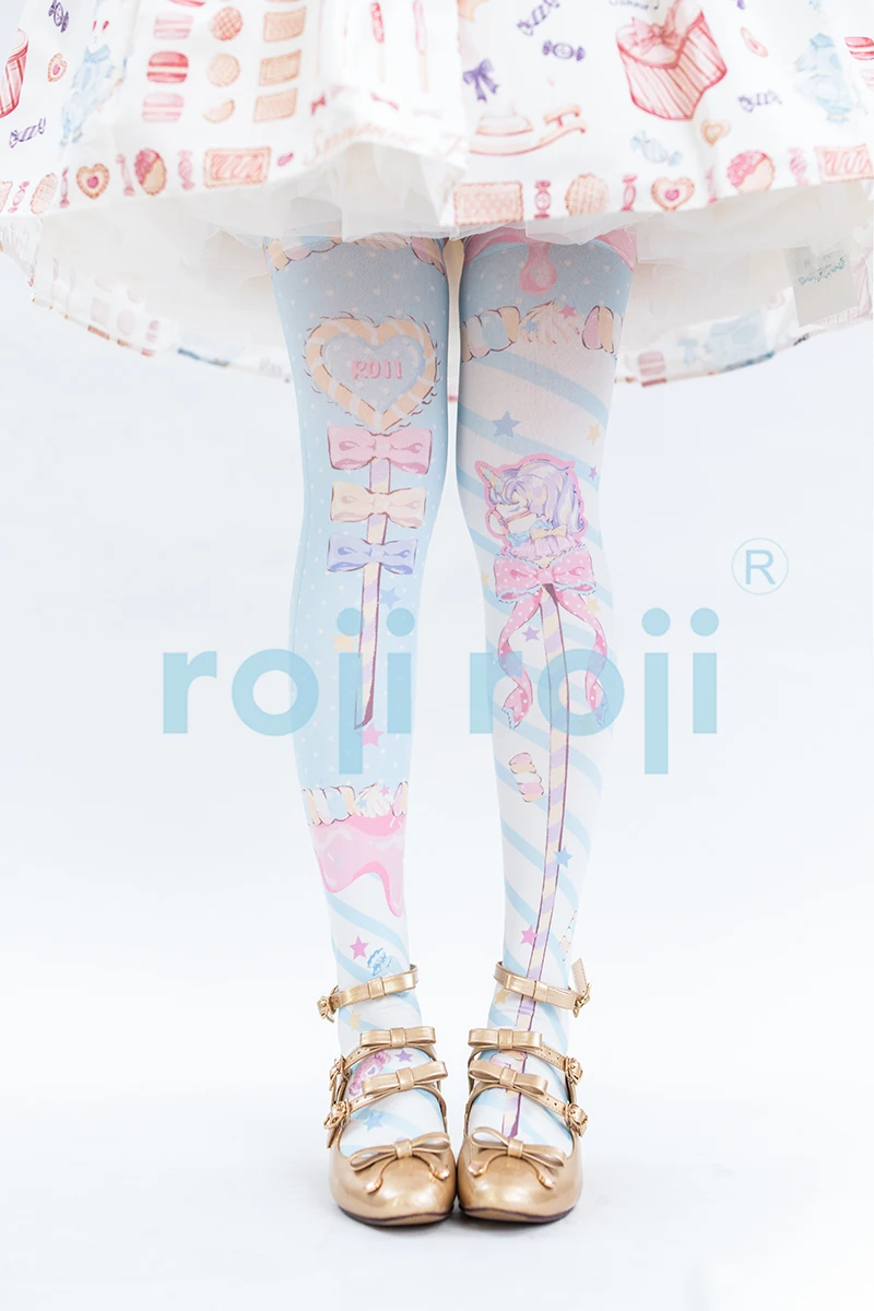 Lolita Ponožky dámske v Lete a na Jeseň Mid-Ponožky Velvet Vytlačené podkolienky Lolita Japonský Ponožky 1