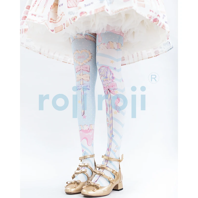 Lolita Ponožky dámske v Lete a na Jeseň Mid-Ponožky Velvet Vytlačené podkolienky Lolita Japonský Ponožky 3